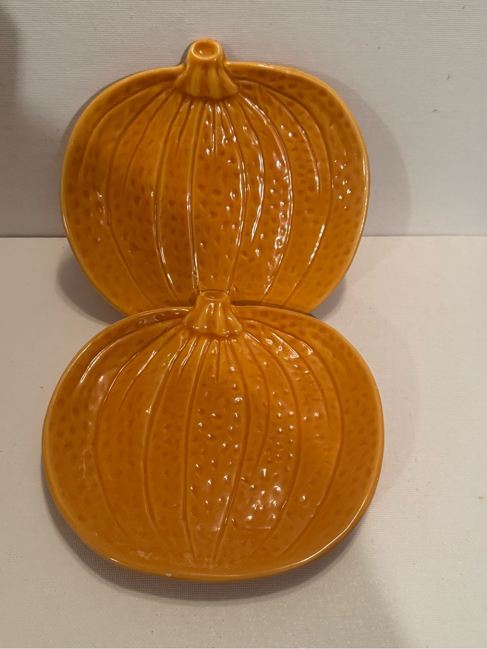 Ceramic Pumpkin Serving Dish - Orange